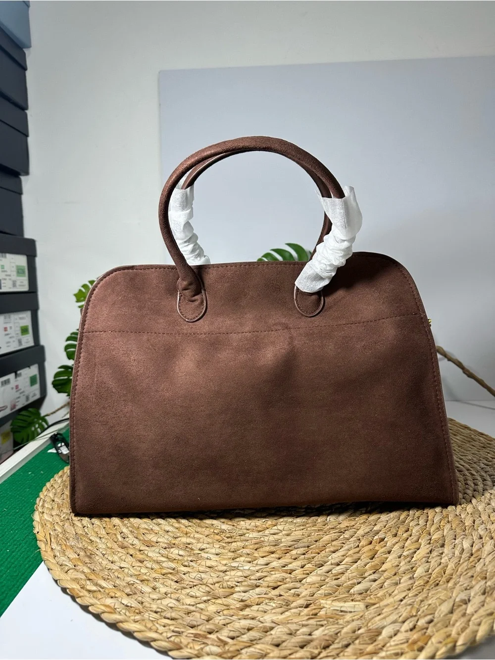 The Row for Superga Chocolate Brown Suede Satchel